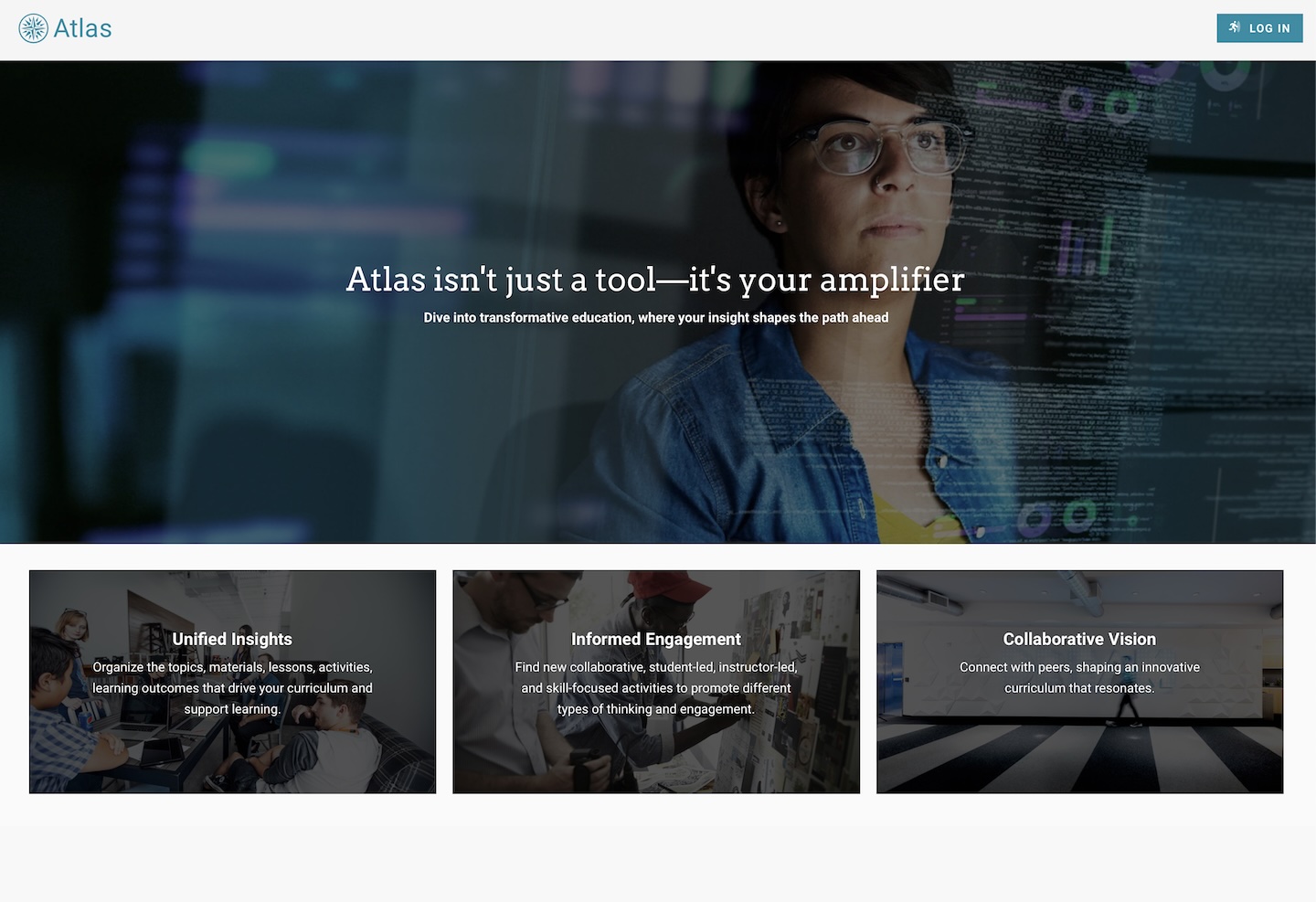 Screenshot of the Atlas website